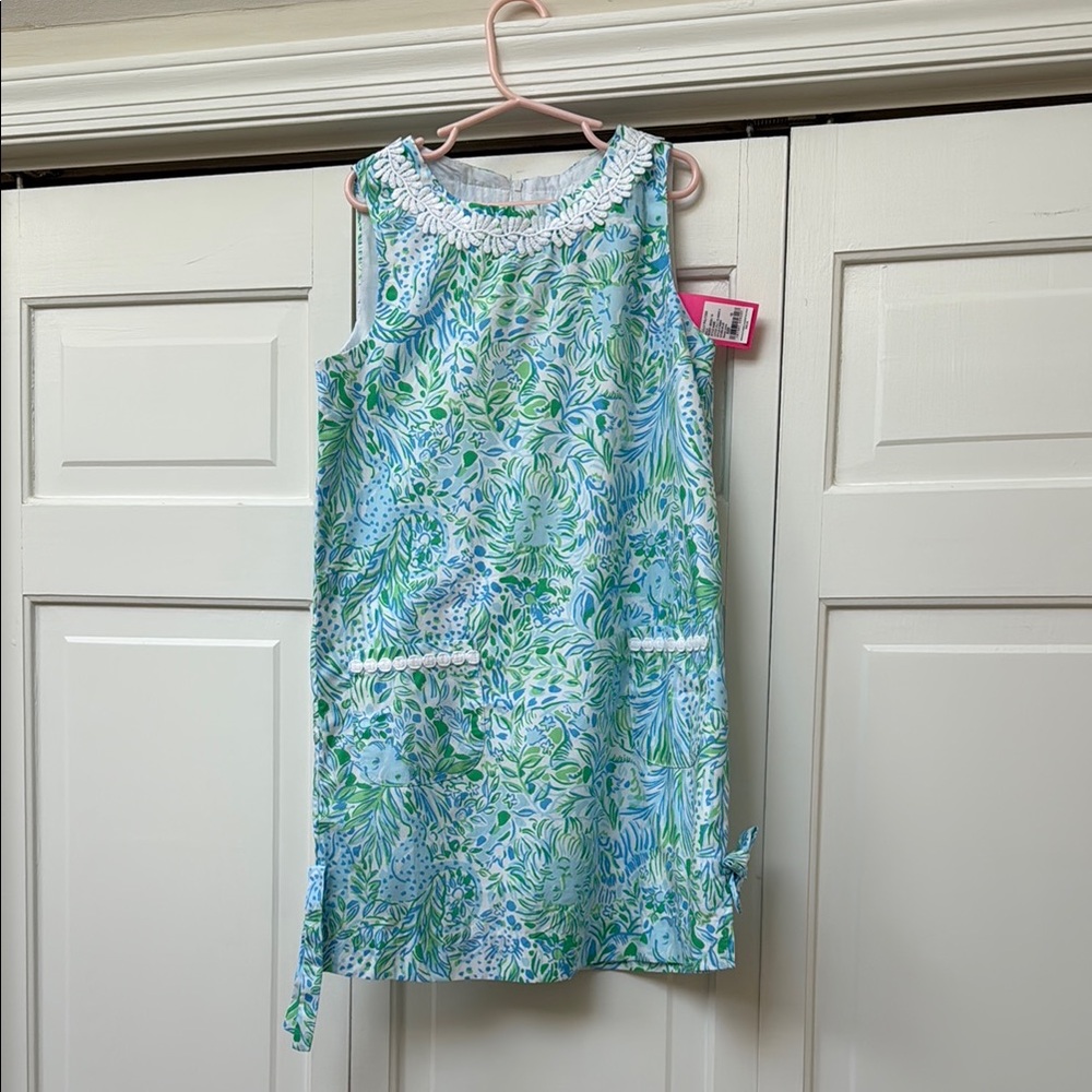 Lilly Pulitzer Aqua and Lime Floral Dress